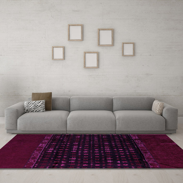 Machine Washable Abstract Purple Modern Area Rugs in a Living Room, wshabs5115pur
