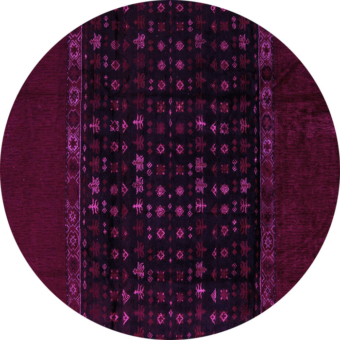Round Abstract Purple Modern Rug, abs5115pur