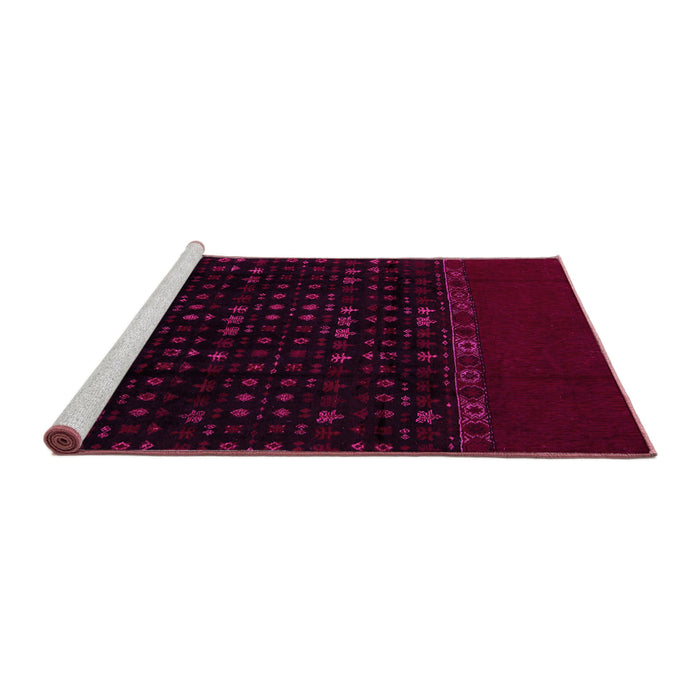 Sideview of Machine Washable Abstract Pink Modern Rug, wshabs5115pnk