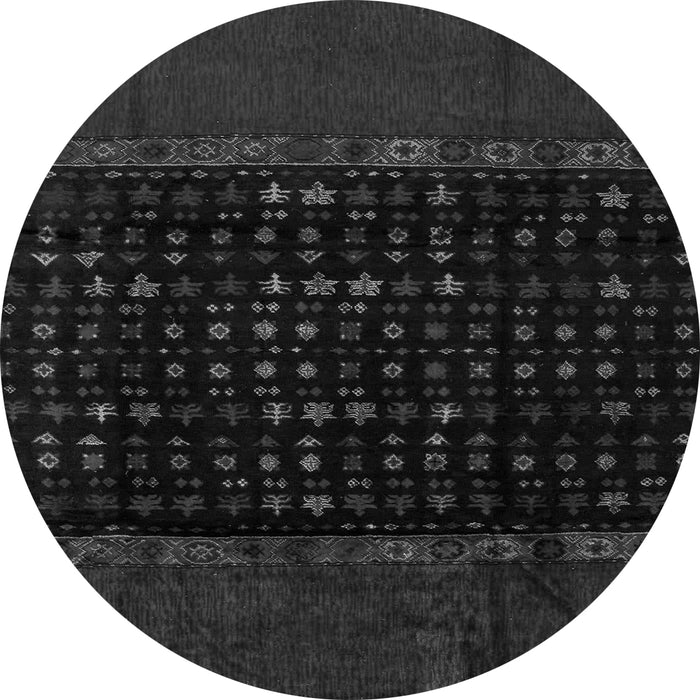 Round Abstract Gray Modern Rug, abs5115gry