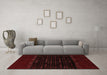 Machine Washable Abstract Brown Modern Rug in a Living Room,, wshabs5115brn