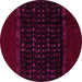 Round Machine Washable Abstract Pink Modern Rug, wshabs5115pnk