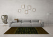 Machine Washable Abstract Green Modern Area Rugs in a Living Room,, wshabs5115grn