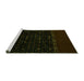 Sideview of Machine Washable Abstract Green Modern Area Rugs, wshabs5115grn