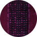 Round Machine Washable Abstract Purple Modern Area Rugs, wshabs5115pur