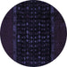 Round Abstract Blue Modern Rug, abs5115blu