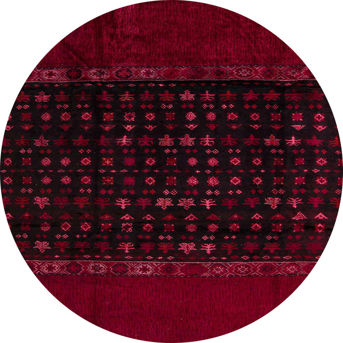Round Abstract Chocolate Brown Modern Rug, abs5115