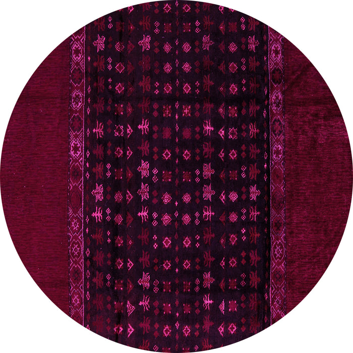 Round Abstract Pink Modern Rug, abs5115pnk