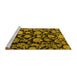 Sideview of Machine Washable Oriental Yellow Traditional Rug, wshabs5116yw