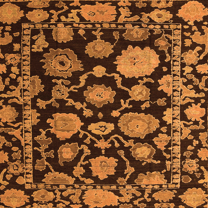 Square Oriental Orange Traditional Rug, abs5116org