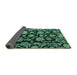 Sideview of Oriental Turquoise Traditional Rug, abs5116turq