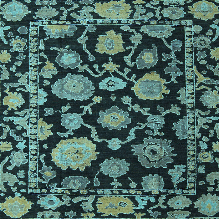 Square Machine Washable Oriental Light Blue Traditional Rug, wshabs5116lblu