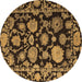 Round Oriental Brown Traditional Rug, abs5116brn