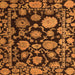 Square Machine Washable Oriental Orange Traditional Area Rugs, wshabs5116org