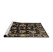 Sideview of Machine Washable Abstract Dark Almond Brown Rug, wshabs5117