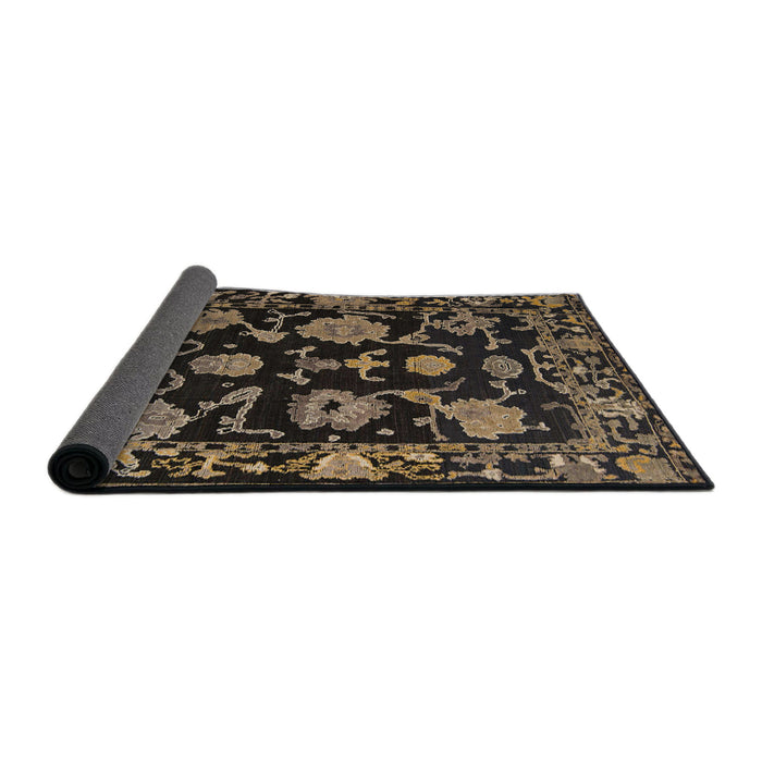 Sideview of Abstract Dark Almond Brown Oriental Rug, abs5117