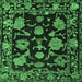 Square Oriental Emerald Green Traditional Rug, abs5117emgrn