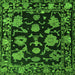 Square Machine Washable Oriental Green Traditional Area Rugs, wshabs5117grn