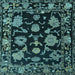 Square Oriental Light Blue Traditional Rug, abs5117lblu