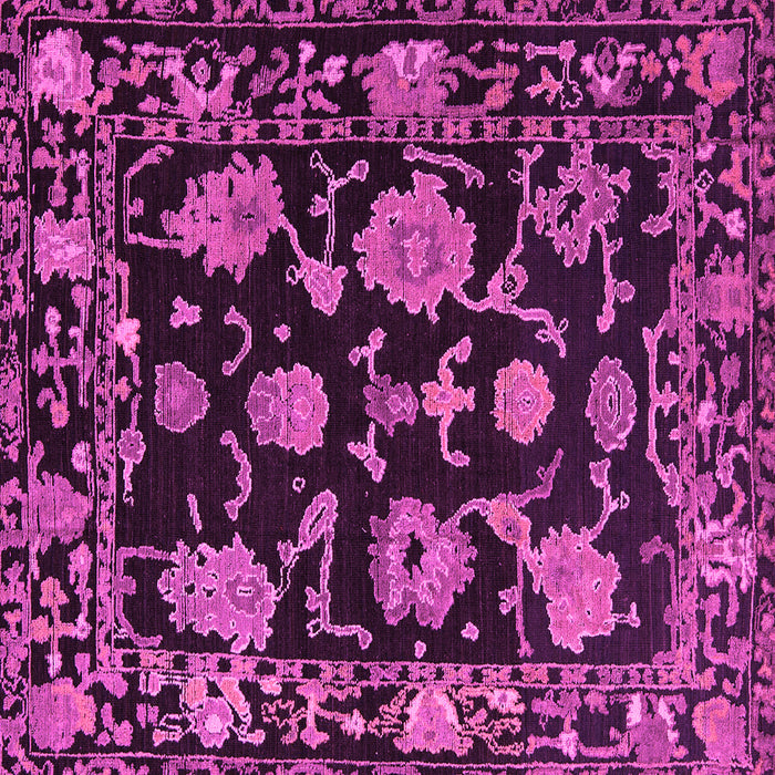 Square Machine Washable Oriental Pink Traditional Rug, wshabs5117pnk