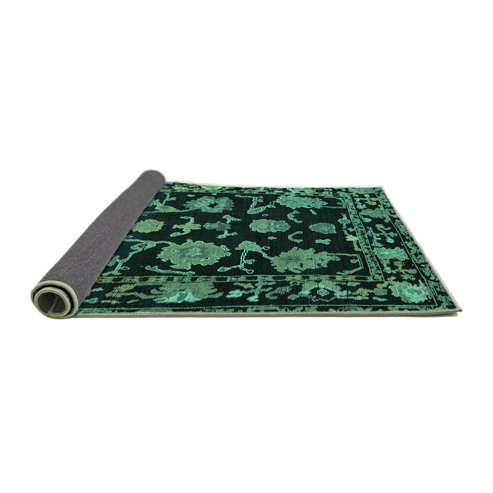 Sideview of Oriental Turquoise Traditional Rug, abs5117turq