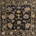 Square Machine Washable Abstract Dark Almond Brown Rug, wshabs5117