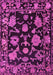 Machine Washable Oriental Pink Traditional Rug, wshabs5117pnk