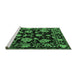 Sideview of Machine Washable Oriental Emerald Green Traditional Area Rugs, wshabs5117emgrn