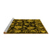 Sideview of Machine Washable Oriental Yellow Traditional Rug, wshabs5117yw