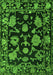 Machine Washable Oriental Green Traditional Area Rugs, wshabs5117grn