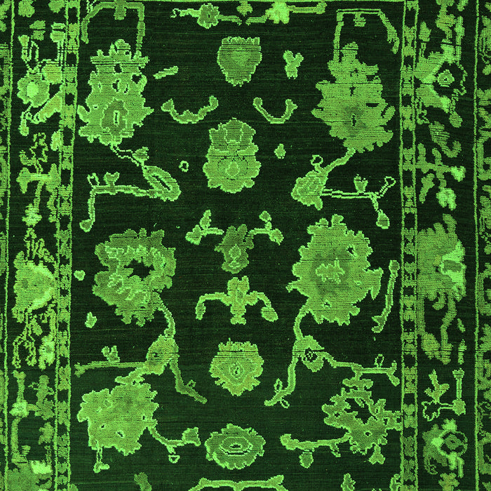 Machine Washable Oriental Green Traditional Area Rugs, wshabs5117grn