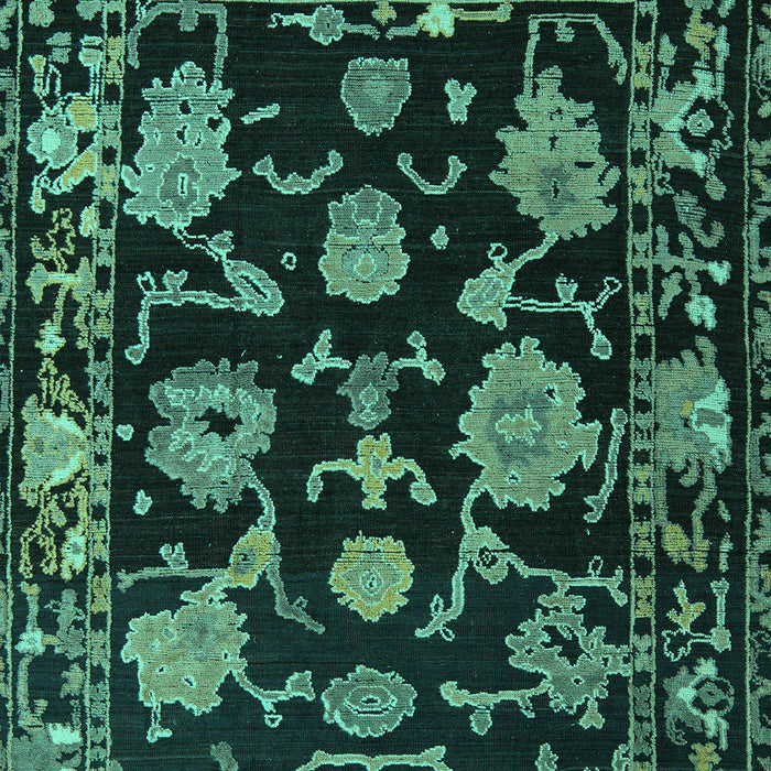 Machine Washable Oriental Turquoise Traditional Area Rugs, wshabs5117turq