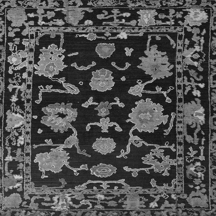 Square Oriental Gray Traditional Rug, abs5117gry