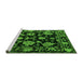 Sideview of Machine Washable Oriental Green Traditional Area Rugs, wshabs5117grn