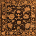 Square Machine Washable Oriental Orange Traditional Area Rugs, wshabs5117org