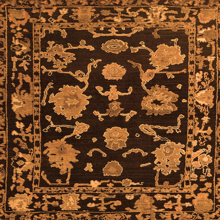 Square Oriental Orange Traditional Rug, abs5117org