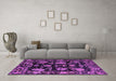 Machine Washable Oriental Purple Traditional Area Rugs in a Living Room, wshabs5117pur