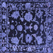 Square Machine Washable Oriental Blue Traditional Rug, wshabs5117blu