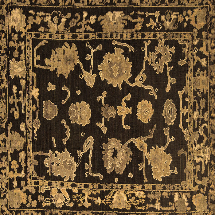 Square Machine Washable Oriental Brown Traditional Rug, wshabs5117brn