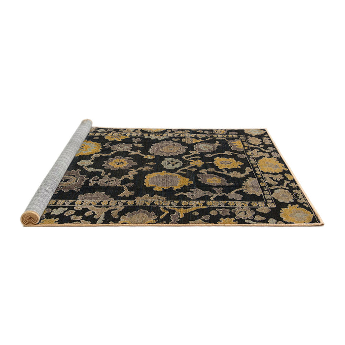 Sideview of Machine Washable Abstract Orange Brown Rug, wshabs5118