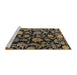 Sideview of Machine Washable Abstract Orange Brown Rug, wshabs5118