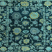 Square Machine Washable Oriental Light Blue Traditional Rug, wshabs5118lblu