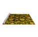 Sideview of Machine Washable Oriental Yellow Traditional Rug, wshabs5118yw