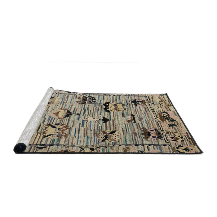 Sideview of Machine Washable Abstract Coffee Brown Rug, wshabs5119