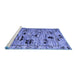 Sideview of Machine Washable Abstract Blue Modern Rug, wshabs5119blu