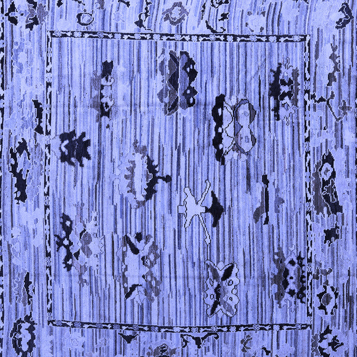 Square Abstract Blue Modern Rug, abs5119blu