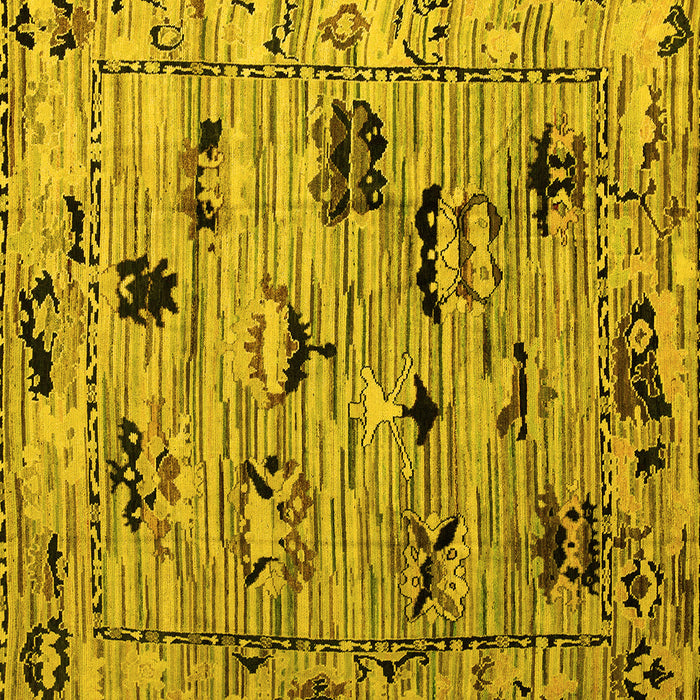 Square Abstract Yellow Modern Rug, abs5119yw