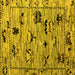 Square Abstract Yellow Modern Rug, abs5119yw