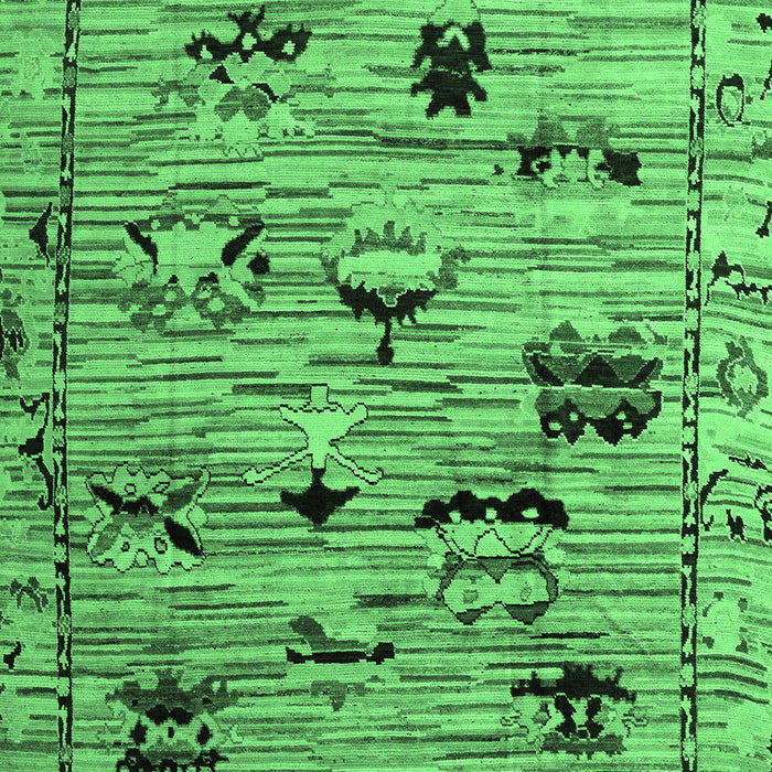 Machine Washable Abstract Emerald Green Modern Area Rugs, wshabs5119emgrn