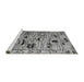 Sideview of Machine Washable Abstract Gray Modern Rug, wshabs5119gry